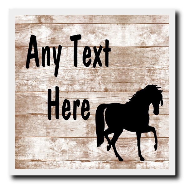 Horse Pony Shabby Wooden Effect Coaster