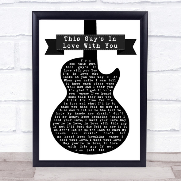 Herb Albert This Guy?Æs In Love With You Black & White Guitar Song Lyric Print