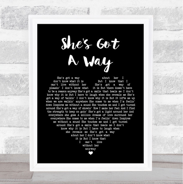 Billy Joel She's Got A Way Black Heart Song Lyric Quote Print