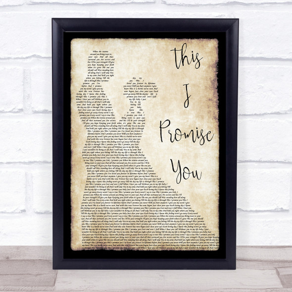 N Sync This I Promise You Song Lyric Man Lady Dancing Quote Print