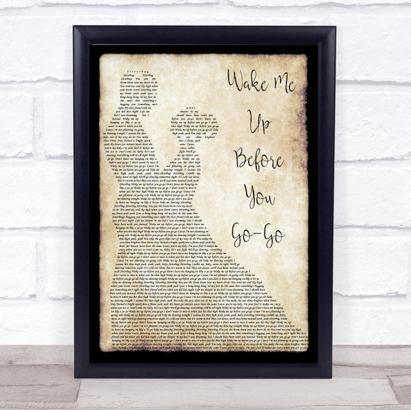 Wham Wake Me Up Before You Go-Go Song Lyric Man Lady Dancing Quote Print