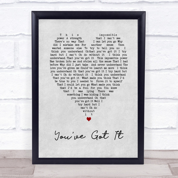 Simply Red You've Got It Grey Heart Song Lyric Quote Print