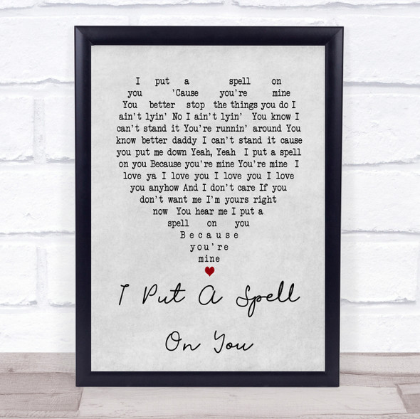 I Put A Spell On You Nina Simone Grey Heart Song Lyric Quote Print