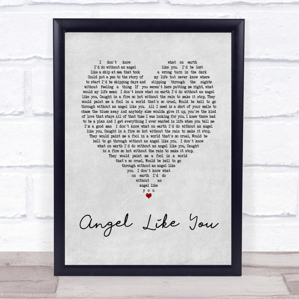 Eli Young Band Angel Like You Grey Heart Song Lyric Quote Print