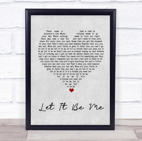 Ray LaMontagne Let It Be Me Grey Heart Song Lyric Quote Print