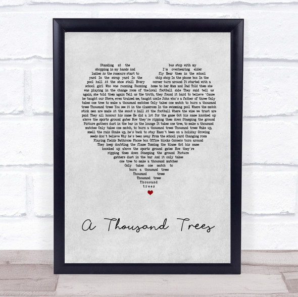 Stereophonics A Thousand Trees Grey Heart Song Lyric Quote Print