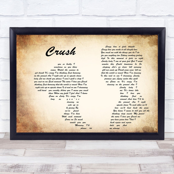 Dave Matthews Band Crush Man Lady Couple Song Lyric Quote Print