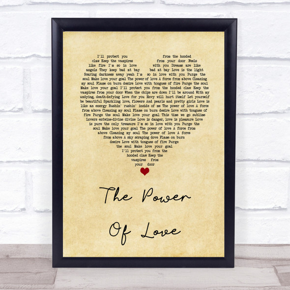 Frankie Goes To Hollywood The Power Of Love Vintage Heart Song Lyric Quote Print