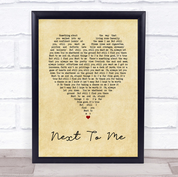 Imagine Dragons Next To me Vintage Heart Song Lyric Quote Print