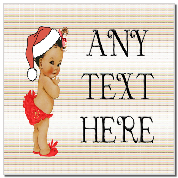 Vintage Xmas White Skin Girl Christmas Coaster