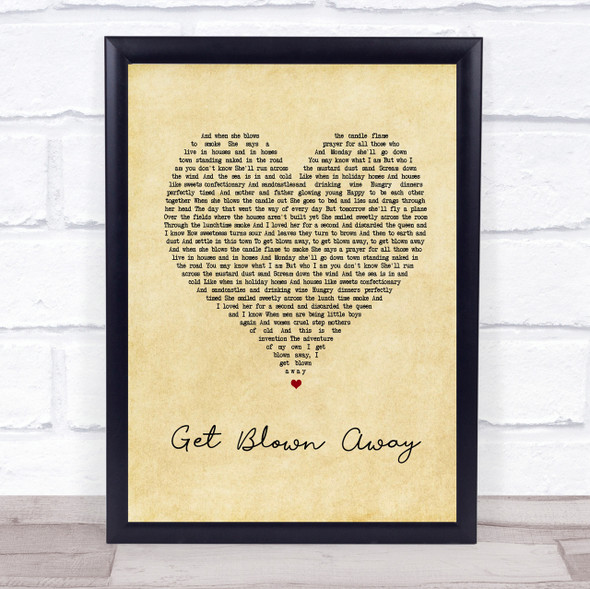 Ocean Colour Scene Get Blown Away Vintage Heart Song Lyric Quote Print