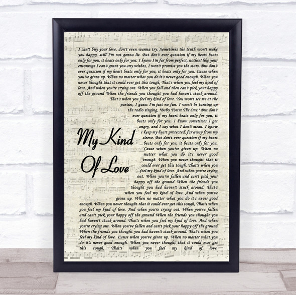 Emeli Sand?® My Kind Of Love Song Lyric Vintage Script Quote Print