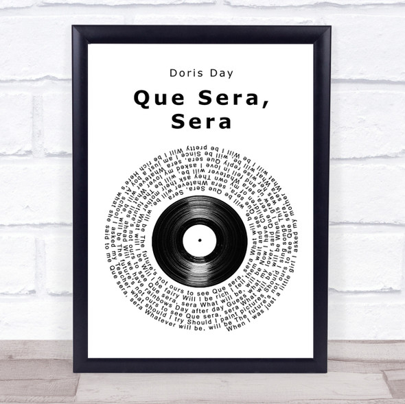 Doris Day Que Sera, Sera Vinyl Record Song Lyric Quote Print
