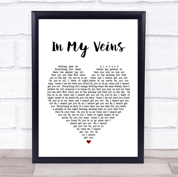 Andrew Belle In My Veins Heart Song Lyric Quote Print