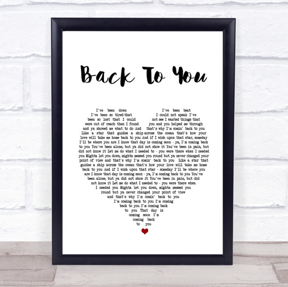 Bryan Adams Back To You Heart Song Lyric Quote Print