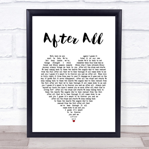 Cher After All Heart Song Lyric Quote Print