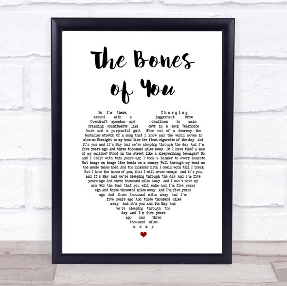 Elbow The Bones of You Heart Song Lyric Quote Print