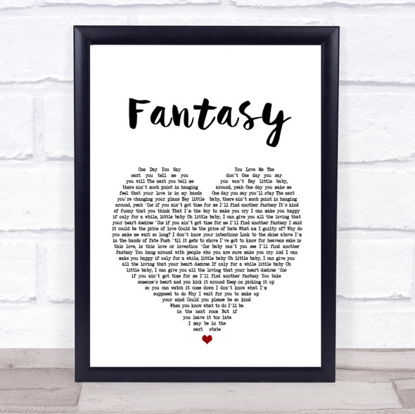 George Michael Fantasy Heart Song Lyric Quote Print