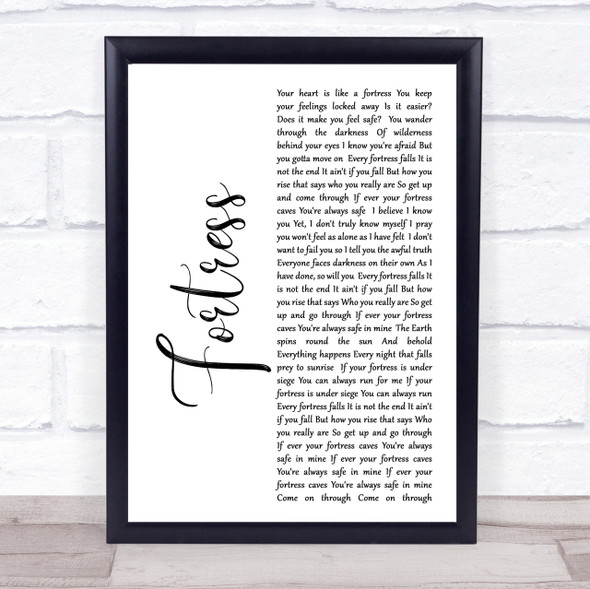 Queens of the Stone Age Fortress White Script Song Lyric Quote Print