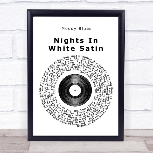 Moody Blues Nights In White Satin Vinyl Record Song Lyric Quote Print