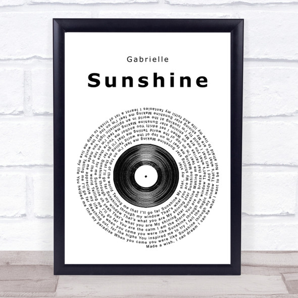 Gabrielle Sunshine Vinyl Record Song Lyric Quote Print