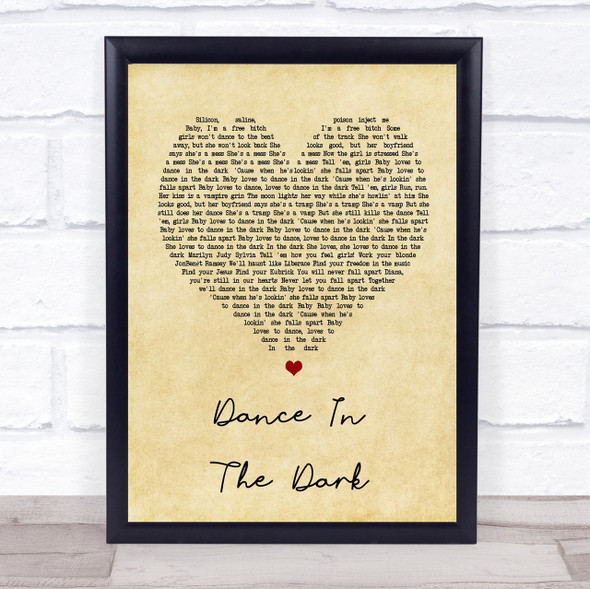 Lady Gaga Dance In The Dark Vintage Heart Song Lyric Quote Print