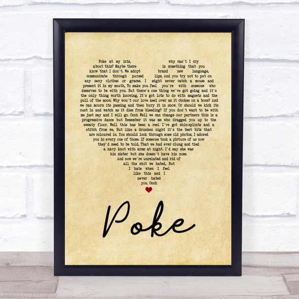 Frightened Rabbit Poke Vintage Heart Song Lyric Quote Print