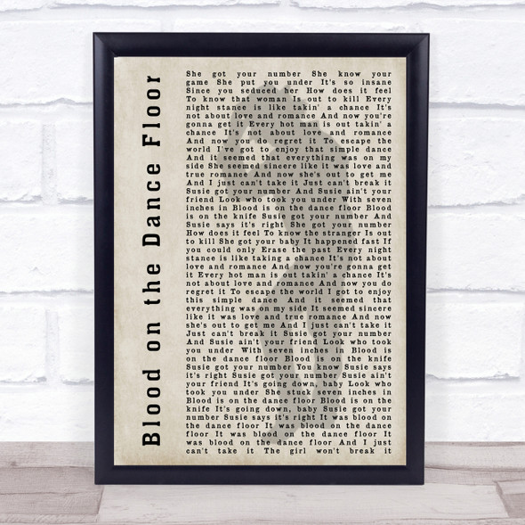 Michael Jackson Blood on the Dance Floor Shadow Song Lyric Quote Print