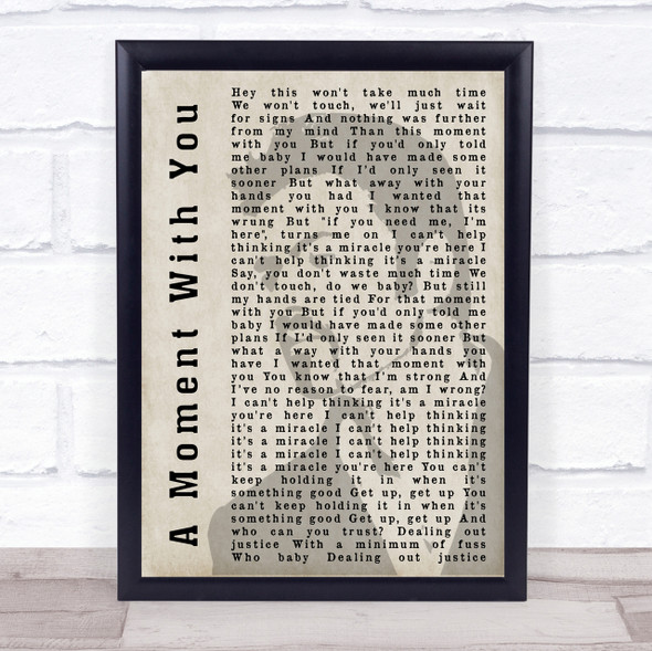 George Michael A Moment With You Shadow Song Lyric Quote Print