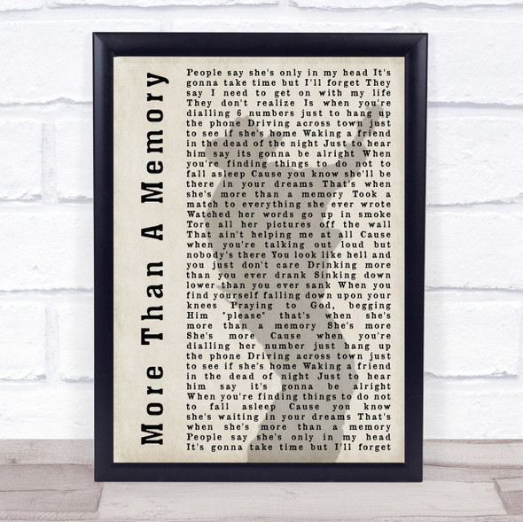 Garth Brooks More Than A Memory Shadow Song Lyric Quote Print