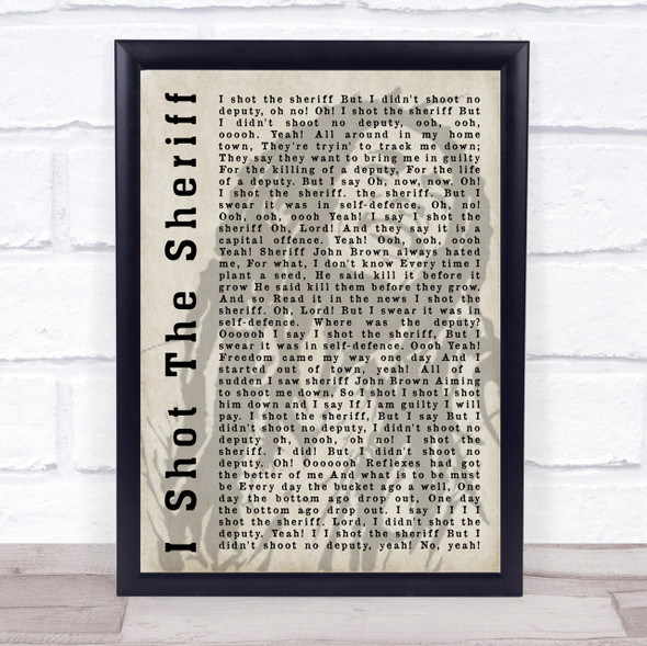 Bob Marley I Shot The Sheriff Shadow Song Lyric Quote Print