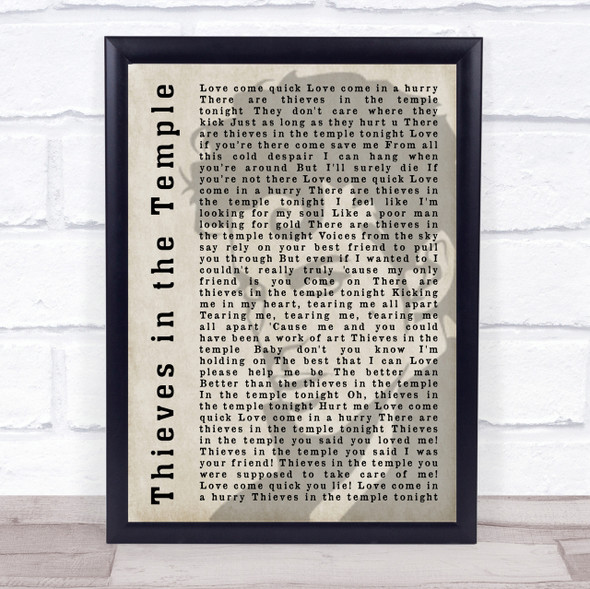 Prince Thieves in the Temple Shadow Song Lyric Quote Print