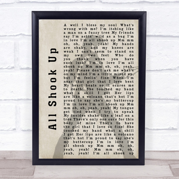 Elvis Presley All Shook Up Shadow Song Lyric Quote Print