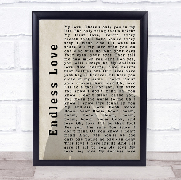 Lionel Richie Endless Love Shadow Song Lyric Quote Print