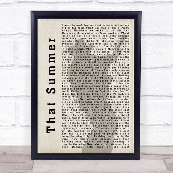 Garth Brooks That Summer Shadow Song Lyric Quote Print