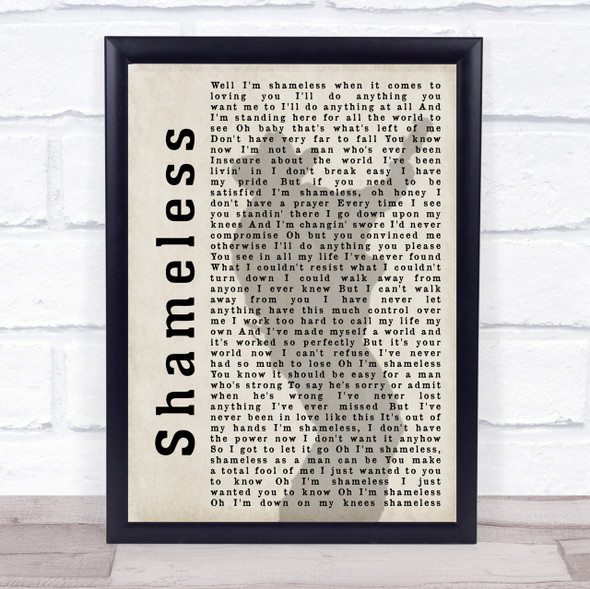 Garth Brooks Shameless Shadow Song Lyric Quote Print