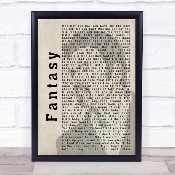 George Michael Fantasy Shadow Song Lyric Quote Print