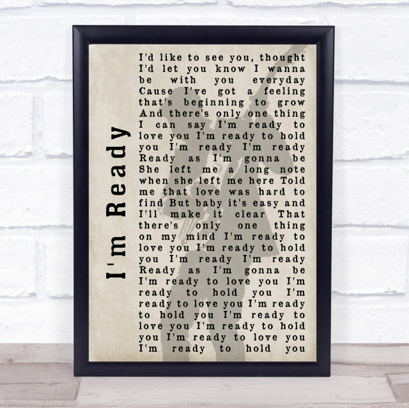 Bryan Adams I'm Ready Shadow Song Lyric Quote Print