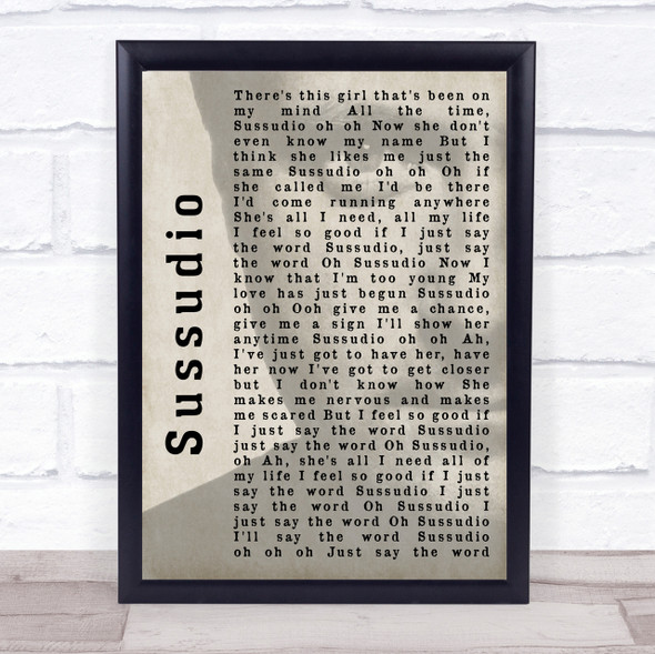 Phil Collins Sussudio Shadow Song Lyric Quote Print