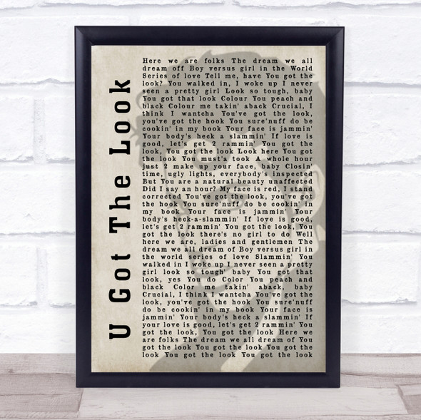 Prince U Got The Look Shadow Song Lyric Quote Print