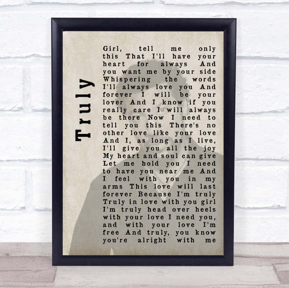 Lionel Richie Truly Shadow Song Lyric Quote Print