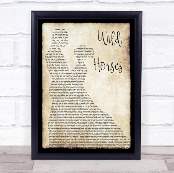 The Rolling Stones Wild Horses Man Lady Dancing Song Lyric Quote Print