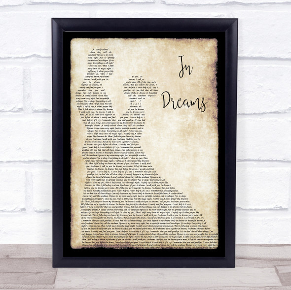 Roy Orbison In Dreams Man Lady Dancing Song Lyric Quote Print