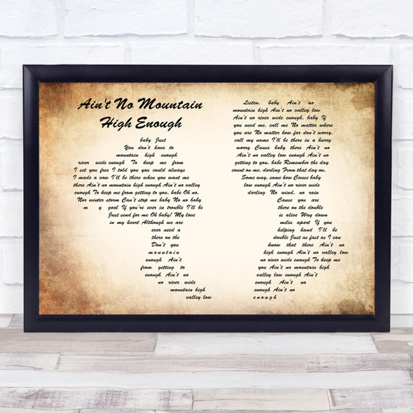 Marvin Gaye Ain't No Mountain High Enough Man Lady Couple Song Lyric Quote Print