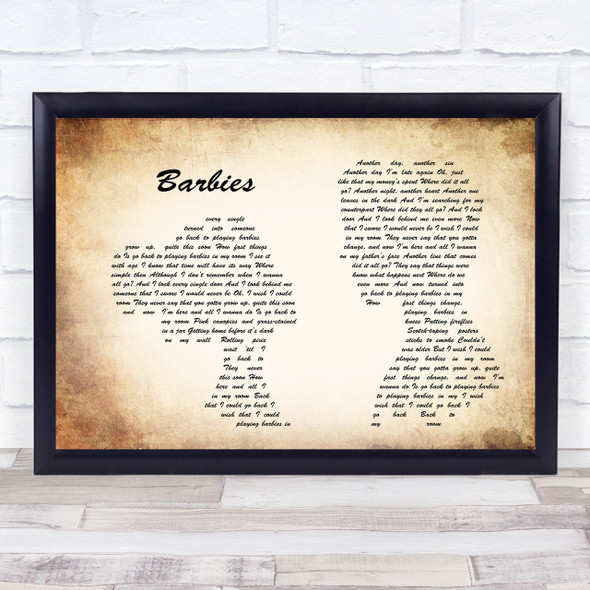 Pink Barbies Man Lady Couple Song Lyric Quote Print