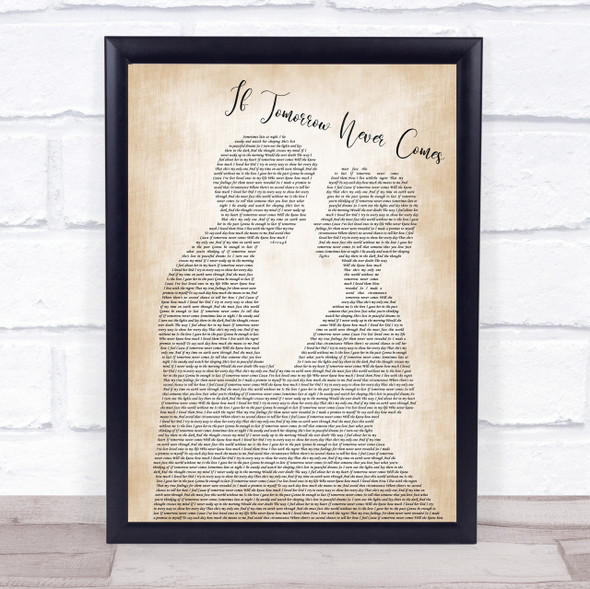 Garth Brooks If Tomorrow Never Comes Man Lady Bride Groom Song Lyric Quote Print