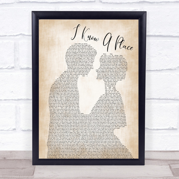 MUNA I Know A Place Man Lady Bride Groom Wedding Song Lyric Quote Print