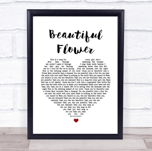 India Arie Beautiful Flower Heart Song Lyric Quote Print