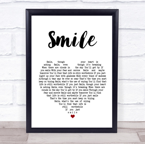 Michael Jackson Smile Heart Song Lyric Quote Print