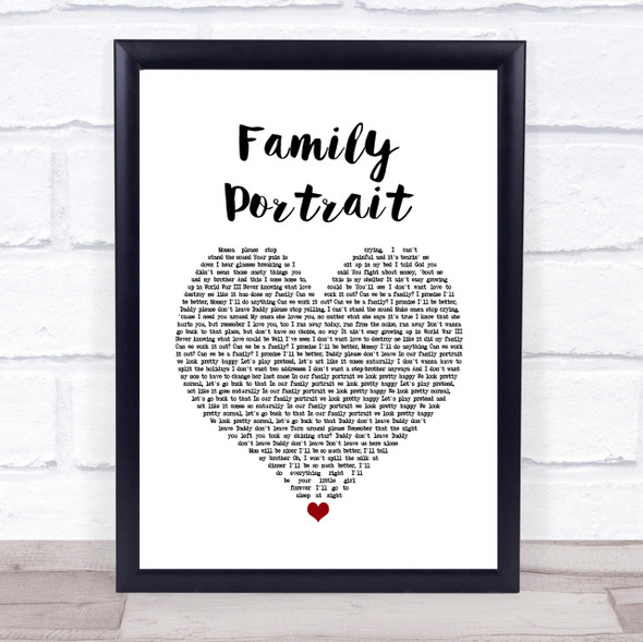 Pink Family Portrait Heart Song Lyric Quote Print